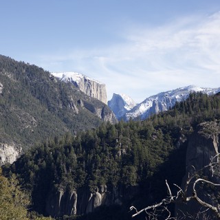Yosemite Valley Vista with Snow-Capped Half Dome