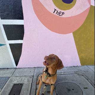 Canine Companion by the Mural