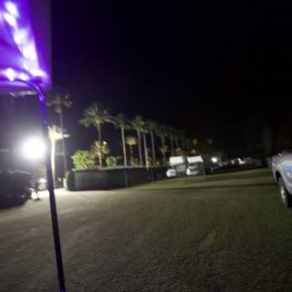Purple Illumination on Parked Sports Car