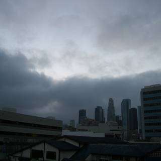 Metropolis Skyline on a Cloudy Day