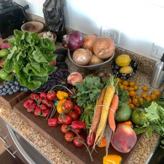 Fresh Produce on Kitchen Countertop