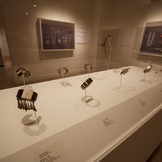 Contemporary Native American Jewelry Display in Museum Gallery