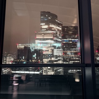 Night View of Modern London Office Buildings