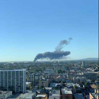 Smoke Billows over Los Angeles Skyline