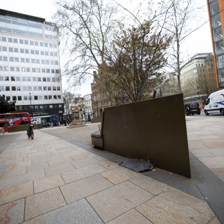 Urban Plaza with Modern Concrete Installation in London