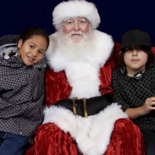 Santa Claus Spreading Holiday Cheer with Children