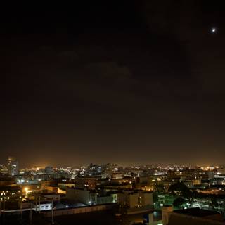 Moon Over Haifa's Metropolis