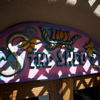 Decorative Shop Sign with Floral Art Nouveau Design
