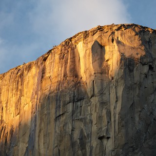 Golden Sunset Light on El Capitan's Granite Face