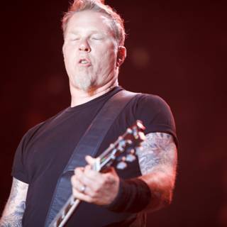 James Hetfield of Metallica Shreds His Guitar on Stage