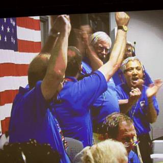 Celebrating with Blue Shirts and Ties