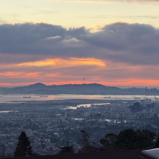 Golden Sunset Over San Francisco Bay and Oakland