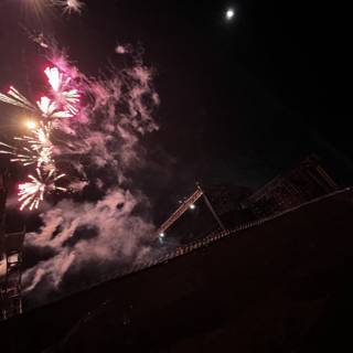 Burst of Fireworks in the Night Sky
