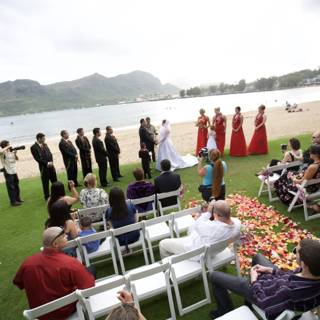 Black and Red Themed Wedding on the Beach