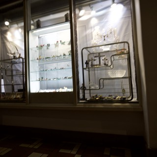 Illuminated Shop Window Display at Night