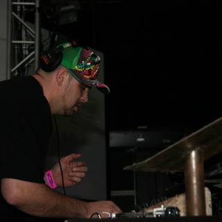 DJ beats in a baseball cap