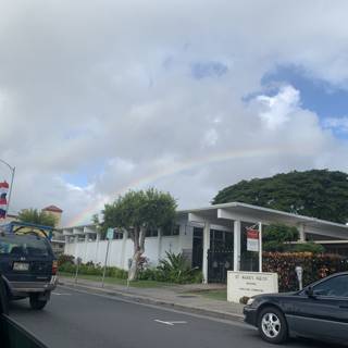Rainbow over the City Street