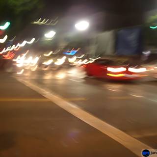 Night lights on a city road