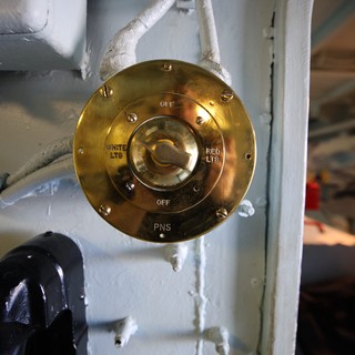 Brass Navigation Light Control on USS Hornet