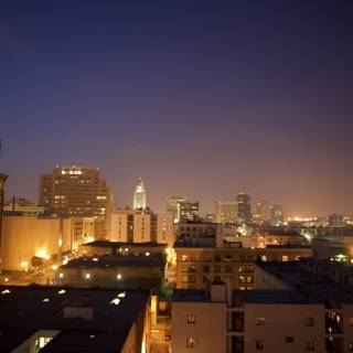 The Vibrant City Skyline: A Nighttime View