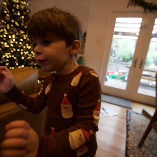 Christmas Morning in Festive Pajamas