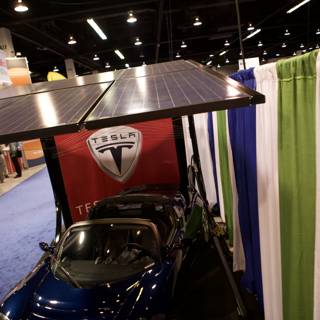 Tesla car powered by solar panel