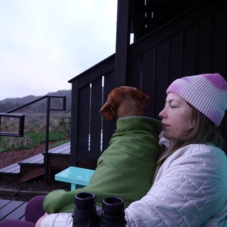 Cozy Evening Relaxation on Coastal Deck