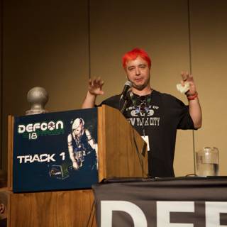 Red-Haired Man Delivers Speech at Defcon 18