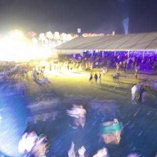 Blurred Night Life at Coachella Festival