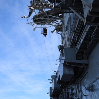 USS Hornet Aircraft Carrier Superstructure and Radar Mast