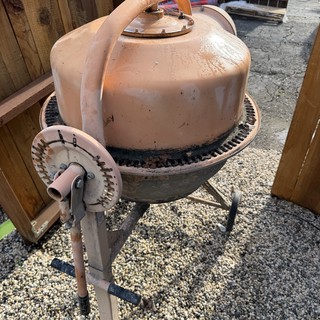 Vintage Copper Kettle Grill on Gravel Patio