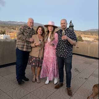 Family and Fido on a Santa Fe Rooftop