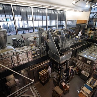 Industrial Artisan Bakery Production Floor from Above