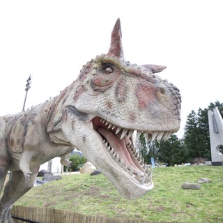 Life-Size Dinosaur Model at Outdoor Park Display