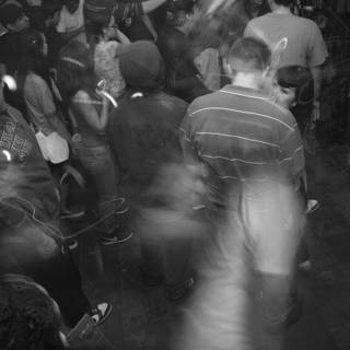 Nightclub Party with Blurred Crowds