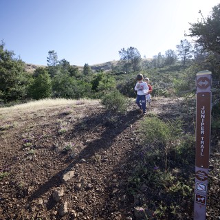 Young Hikers Exploring Juniper Trail on Mt. Diablo