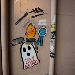 Urban Artistry in Downtown Sonoma: Sticker Splattered Walls