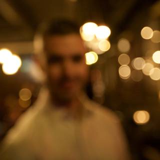 Blurred Man in the Urban Nightlife