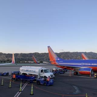 Southwest Airlines Jet Parked on Tarmac at Burbank Airport