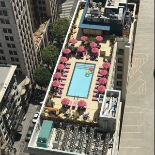 City Oasis: A Bird's Eye View of a Stunning Pool