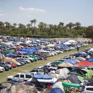 A Sea of Tents and Cars