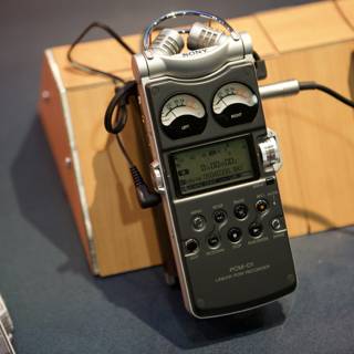 Digital Recorder on Wooden Table