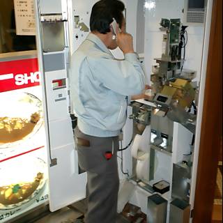 Man and Vending Machine in Shinjuku