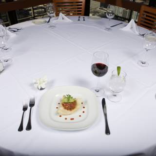 White Tablecloth at the Dining Table