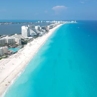 Aerial View of the Stunning Cancun Beach
