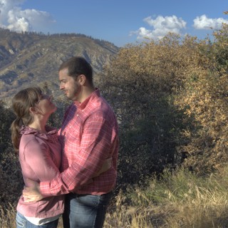 Romantic Embrace on Angeles Crest Mountain Trail