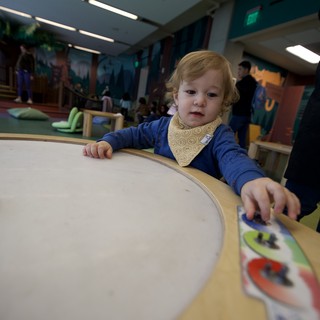 Toddler Exploring at Indoor Play Center