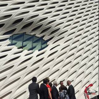 Mayor Garcetti with colleagues in front of The Broad building