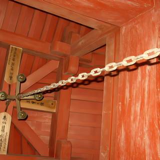 Red Wooden Building with Chain at Kyoto City Hall