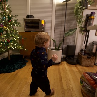 Toddler's Wonder on Christmas Morning